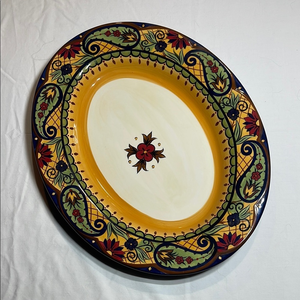 Decorative Floral Oval Platter - Picture 1 of 11